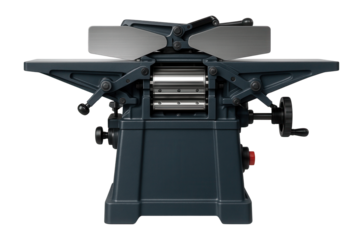 Dual-speed jointer-planer with adjustable parallelogram table for precise wood surfacing.