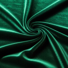 Fototapeta premium Green velvet fabric isolated on white background