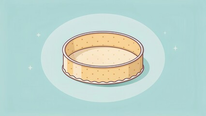 Round Flat Cookie Cutter with Shadow in Vector Style for Baking