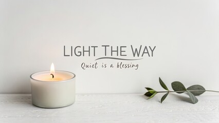 Tranquil Candle Holder with Inspirational Quote and Greenery