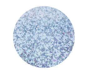 Iridescent Round holographic texture duct sticker with blue shimmer effect and abstract reflection,...