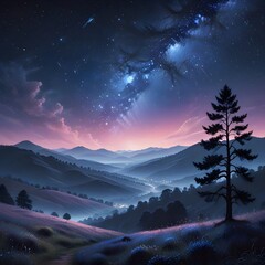 Peaceful Starry Night Silhouette