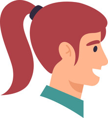 Young red hair woman smiling profile avatar illustration