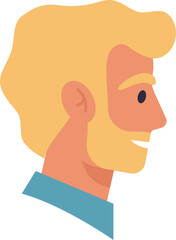 Smiling blonde man avatar profile flat design