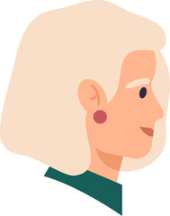 Elderly woman profile avatar with blonde hair