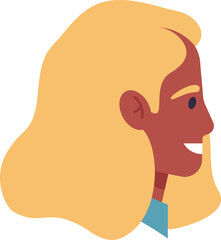 Blonde woman smiling profile view avatar illustration