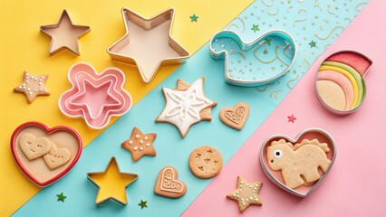 Colorful Cookie Cutter Collection Displayed as Art Pieces