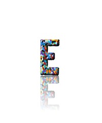 Letter in Colorful Digital Mosaic Font.