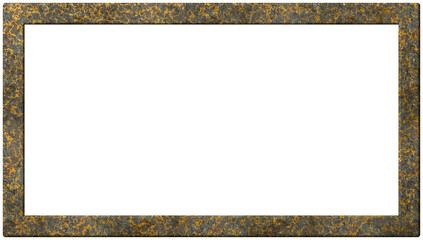 Rahmen aus Stein mit goldenem Glanz Format 16 zu 9