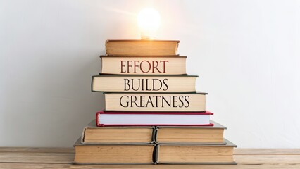 Stacked Books with Light Bulb Symbolizing Knowledge and Inspiration