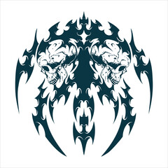 Neo Tribal Skull Graphic Set