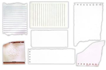 Recortes de papel de cuaderno