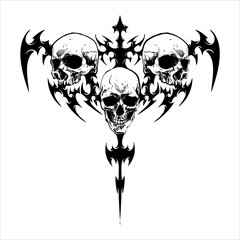 Neo Tribal Skull Graphic Set