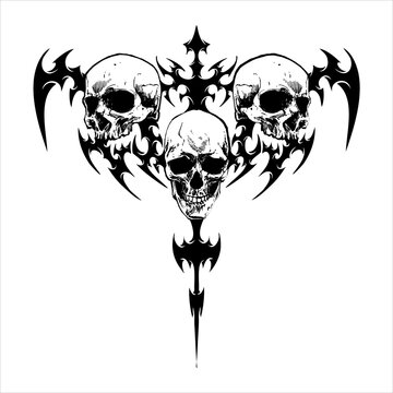 Neo Tribal Skull Graphic Set