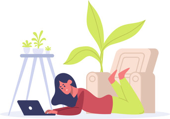 Woman working from home enjoying remote freelance work flexibility