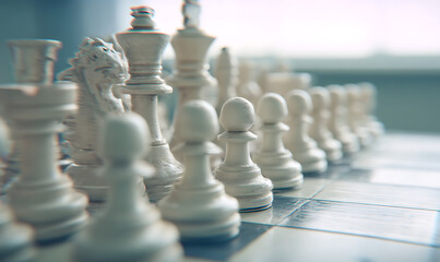 Chess pieces on transparent background competition concept