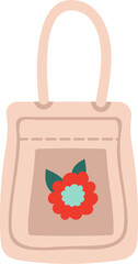 Tote bag with flower design for shopping