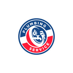 Plumbing Service Logo Template, Water Service Logo