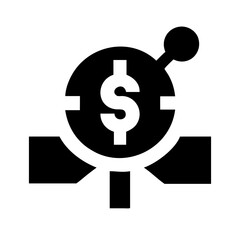 Financial target with dollar sign for business