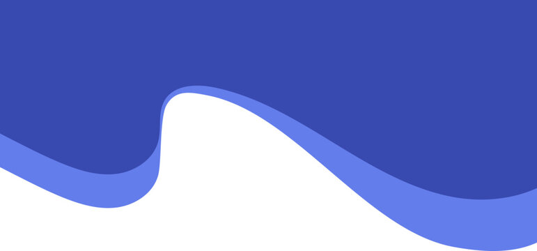 Abstract blue header shape. Border element and wavy frame for website. Top form, modern bottom and curved divider for banner and certificate.