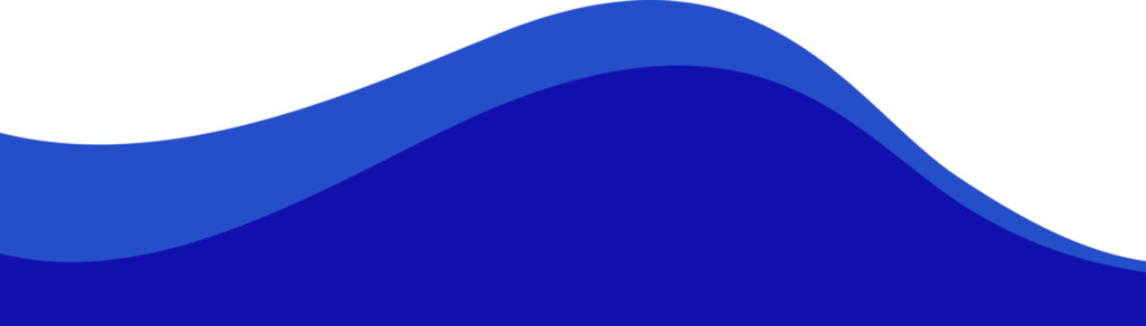 Border and header shape. Blue wavy element for website template and banners. Abstract modern dividers and headline sections. Curved menu decoration