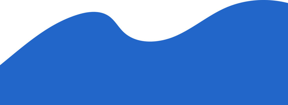 Header shape design for banner. Abstract blue border element. Wavy template frame for website. Bottom and divider form and separator