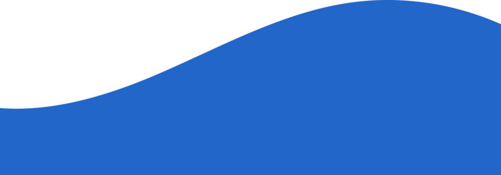 Header shape design for banner. Wavy blue template frame for website. Abstract border element. Bottom and divider form and separator