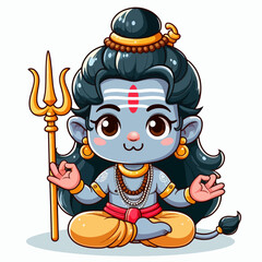 A vibrant cartoon illustration of a dirt biker navigating a winding off-road track through a scenic mountain forest landscape.