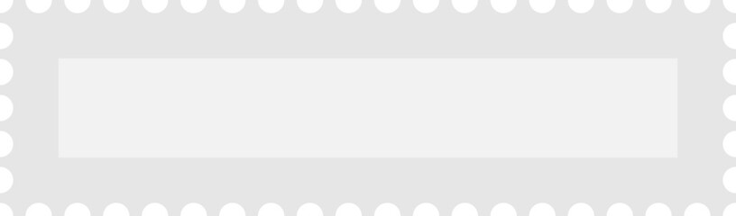 Fototapeta premium Postcard stamp frame. Vintage rectangle sticker with perforated edge. Shape border and template for letter and envelop design. Retro blank