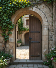 Naklejka premium Hidden Courtyard Gate 