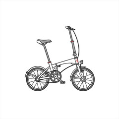Modern folding bicycle illustration isolated on white background