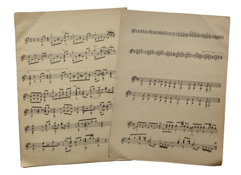 Two Sheet Music - partitura - musical symbols	
