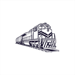 Modern diesel locomotive pulling tank cars on railroad tracks