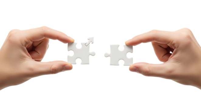 Hands holding puzzle pieces to connect on black background teamwork