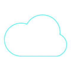 Cyan cloud icon isolated on transparent background representing cloud computing and storage