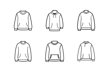 oversized sweatshirt icon line art vector illustration