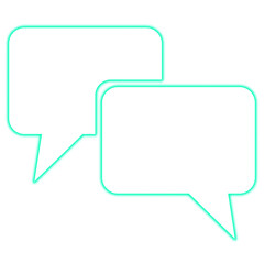 Two speech bubbles isolated on transparent background, symbolizing communication
