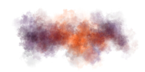 Golden orangeand violet bright neon smoke, transparent fire fog.