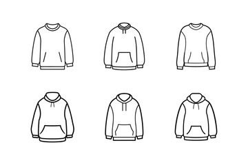 oversized sweatshirt line art vector illustration