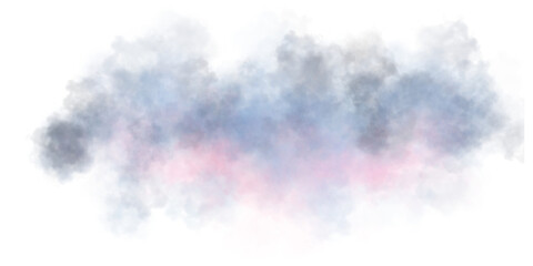 A transparent, fluffy pink-blue cloud of smoke. A dark, mystical fog..