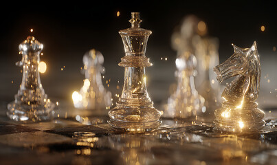 Chess pieces arrangement illustration