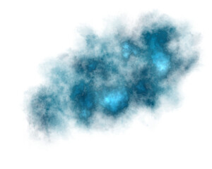 Multicolored bright neon smoke, transparent blue fog