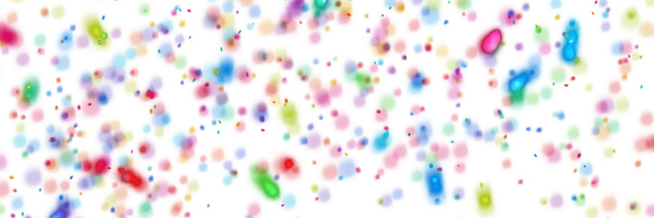 Multicolored transparent bokeh blobs on isolated background with soft edges and glow effect for modern compositions