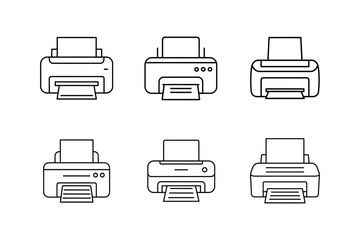 printer icon line art vector illustration design