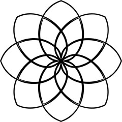 Geometric Flower Mandala Outline Vector image photo