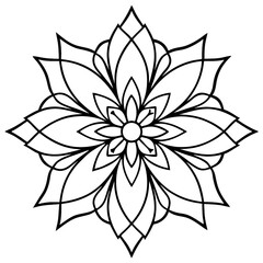 Intricate Floral Mandala Outline Vector Art image photo