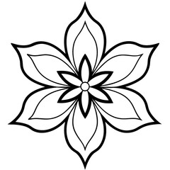 Six Petal Flower Design with lily