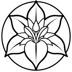 Mandala Style Lotus Flower Design stained with