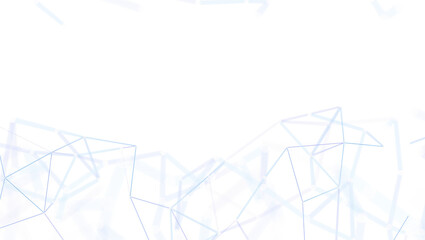 Abstract white background with connected lines and shapes. Concept of technology, connection, and digital networking, suitable for presentations