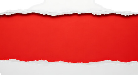Torn Paper with Red Background Revealing a Blank Space Concept